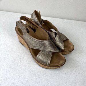 Clarks Collection Helio Wedges Gold 8.5